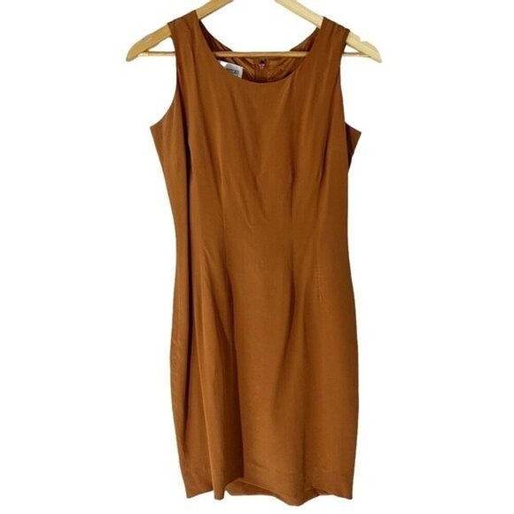 Vintage Dresses & Skirts - Vintage Hugo Buscati Milano Sheath Sleeveless Dress‎ 100% Silk 4 Minimalist